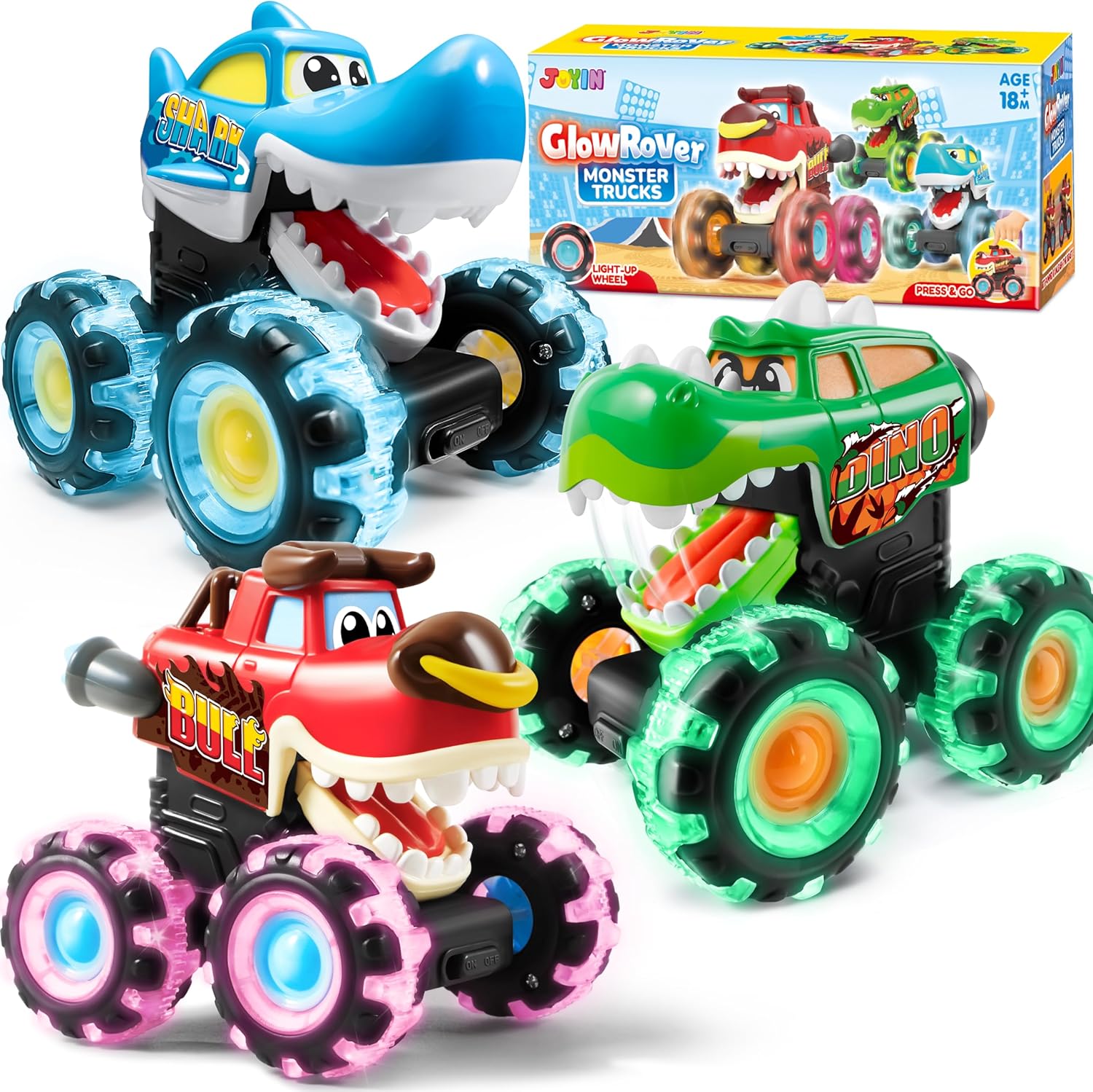 Lighting Christmas Decor - JOYFY 3 Paket Mainan Truk Monster
