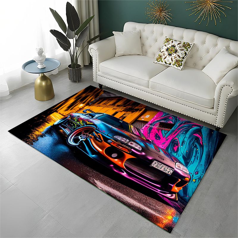 Lighting Mcqueen Bedroom Decor - Karpet Area Anti-Selip Motif Mobil Balap
