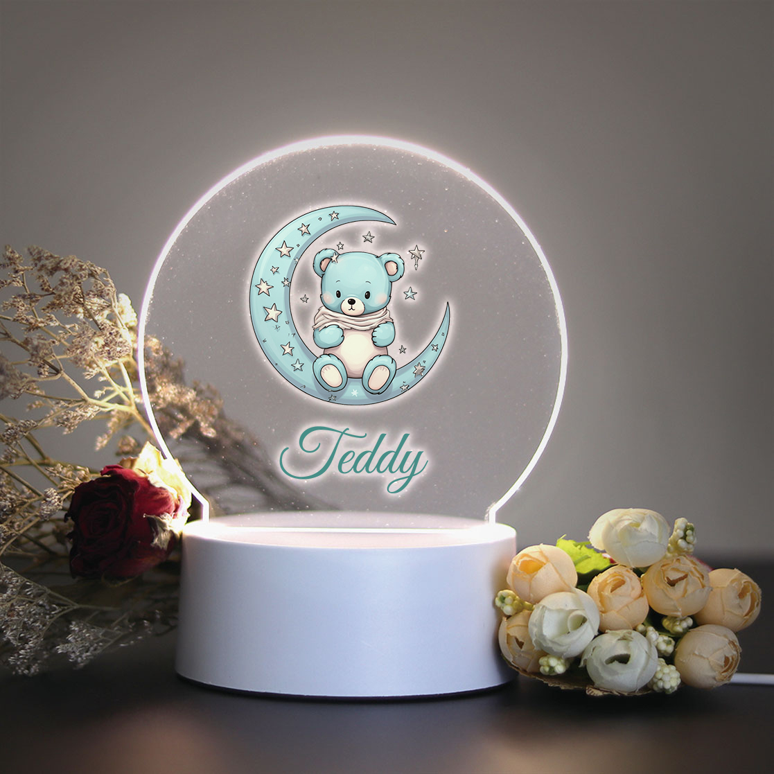 Lighting Visual - 1pc Lampu Meja LED Beruang Bulan