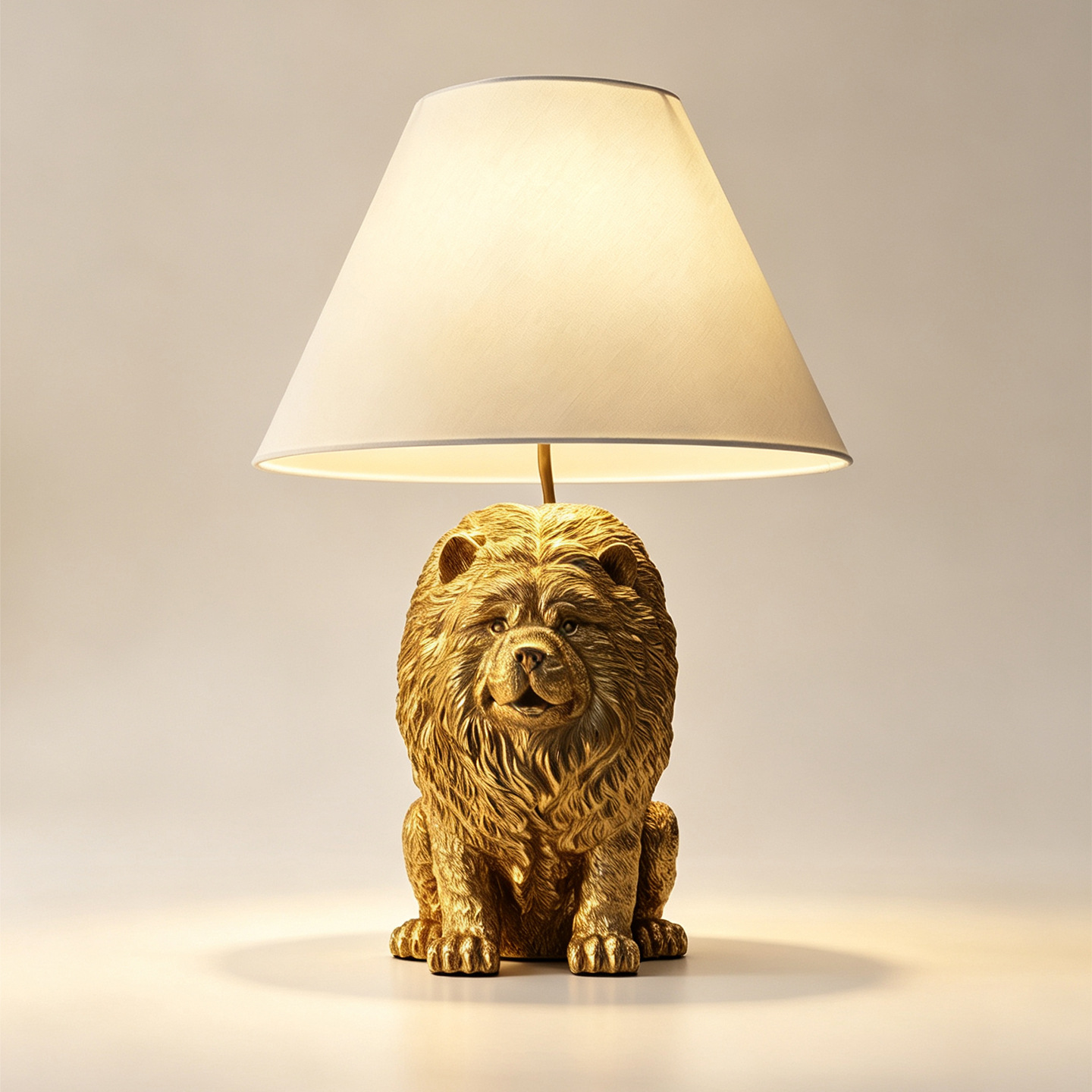 Lighting Decor Bedroom - Lampu Meja Resin Hewan Chow Chow