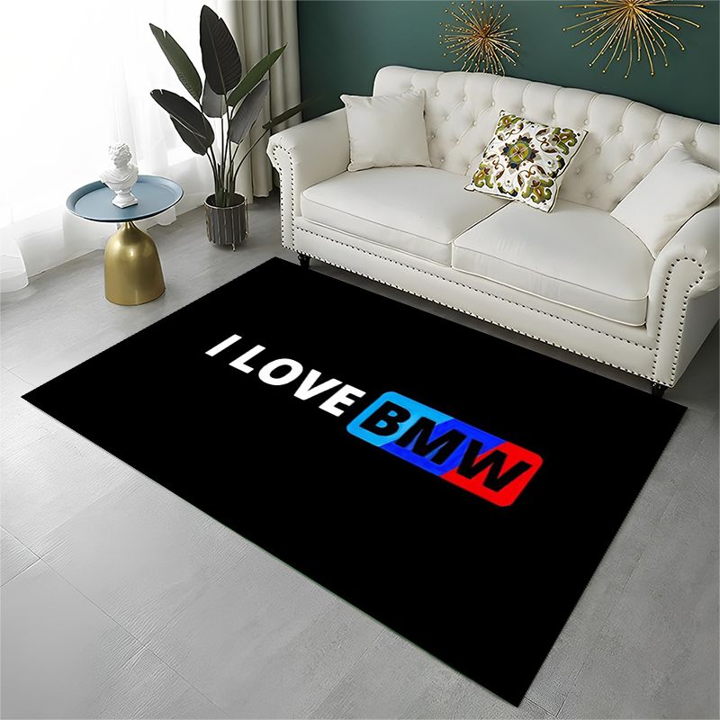 Lighting Mcqueen Bedroom Decor - Karpet 3D Retro B-BMW Racing Car
