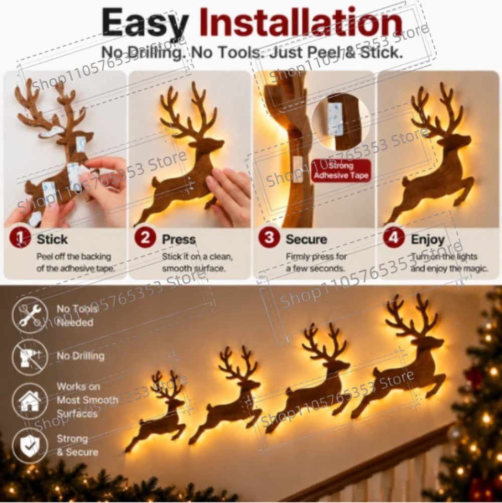 2027 Dekorasi Natal Rusa Berca - Lighting Christmas Decor ulasan dan harga