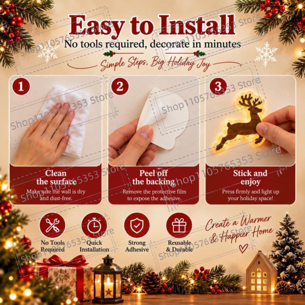 2027 Dekorasi Natal Rusa Berca - Lighting Christmas Decor ulasan dan harga