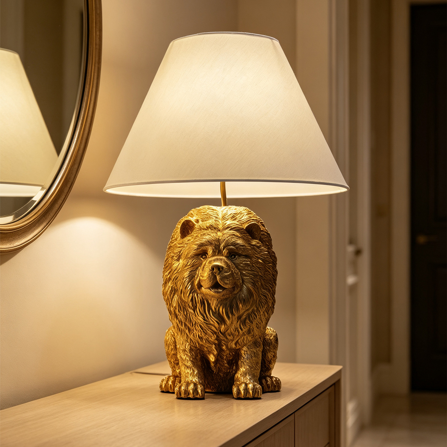 Lampu Meja Resin Hewan Chow Ch - Lighting Decor Bedroom ulasan dan harga